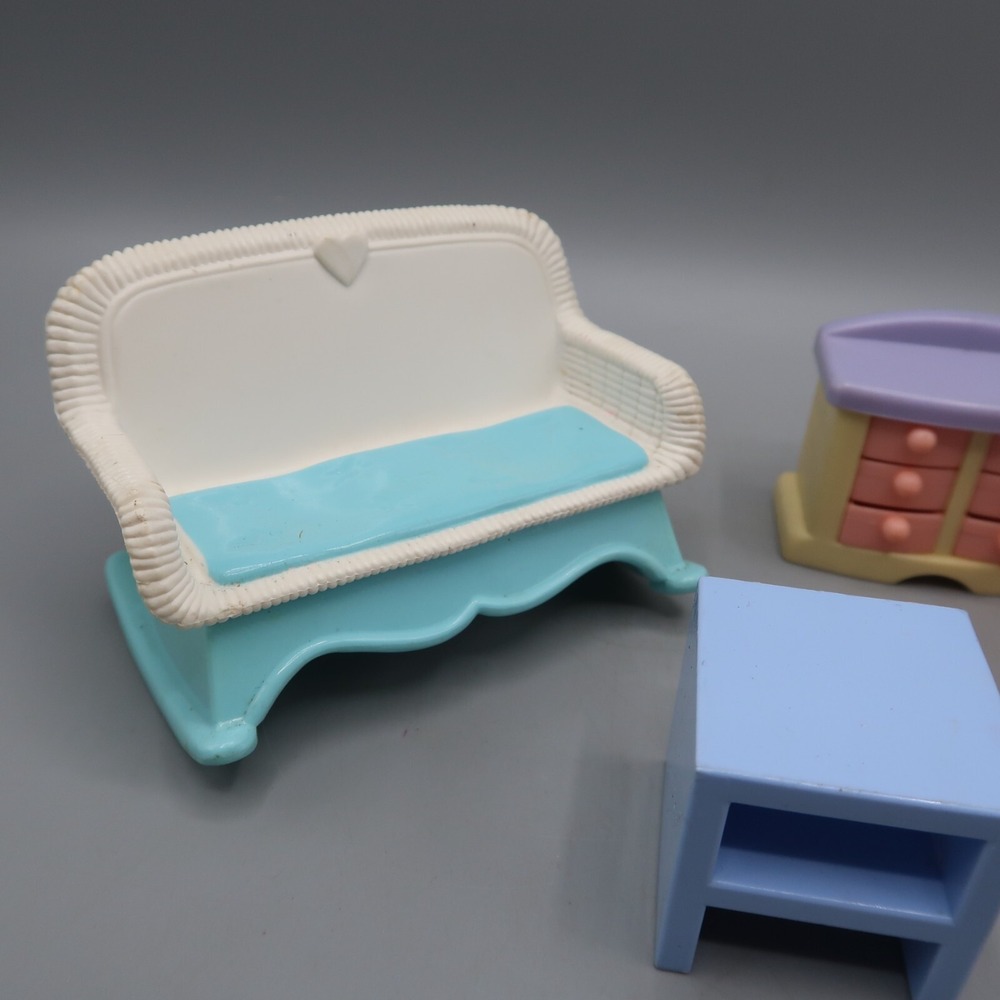 Fisher Price Dollhouse Couch, Stroller, unbranded dresser table Toy Lot - Picture 2 of 8